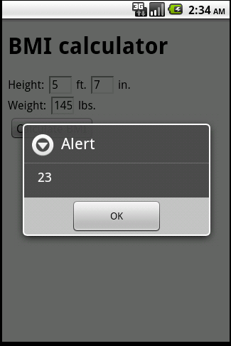 BMI Android Screenshot
